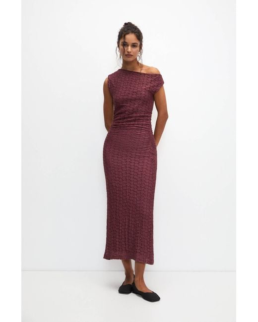 princess polly baby blue dress Burgundy Lace Sleeve Jersey Midi Dress by Sophie Cameron Davies main image 0