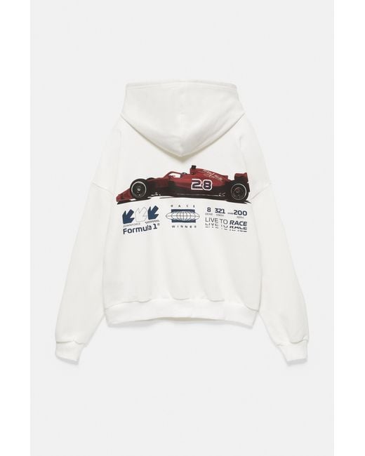 Pull&Bear White Disney X F1 Hoodie