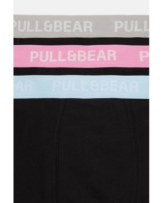Pull&Bear 3-Pak Boxershorts in het Black voor heren
