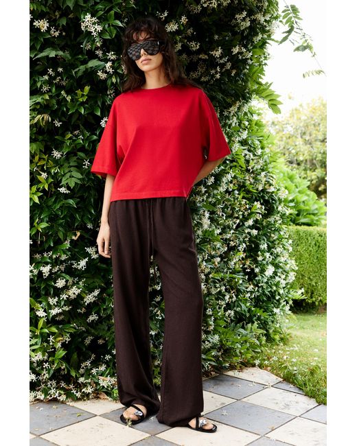 Pull&Bear Brown Flowing Trousers With Linen