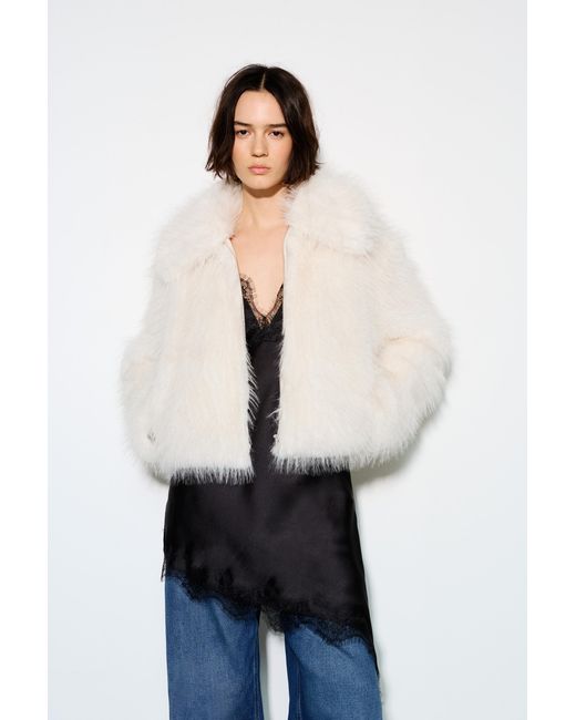 Pull&Bear Natural Faux Fur Jacket