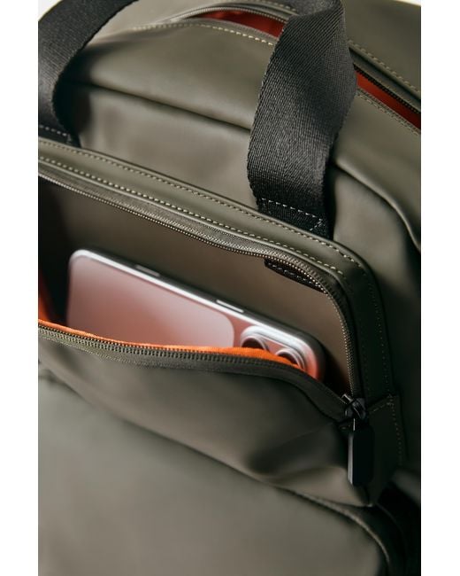 Pull&Bear Green Rubberised Backpack for men