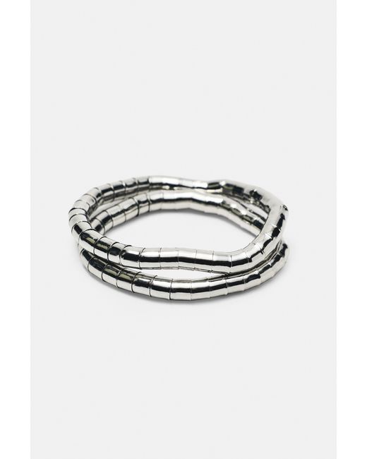 Pull&Bear Metallic Pack Elastische Armbänder, Metallisiert
