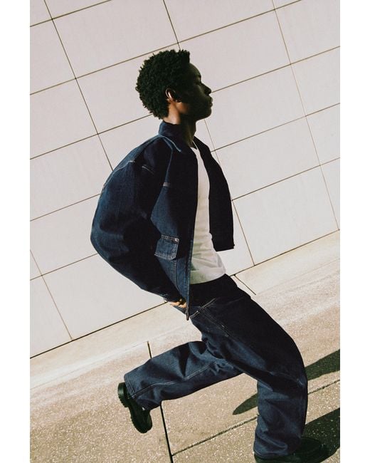 Pull&Bear Black Denim Jacket With Pockets for men