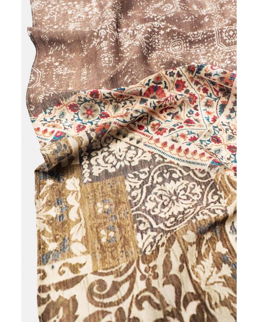Pull&Bear White Patchwork Print Scarf