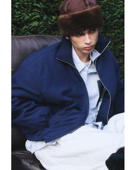 Bomber Collo Alto di Pull&Bear in Blue da Uomo
