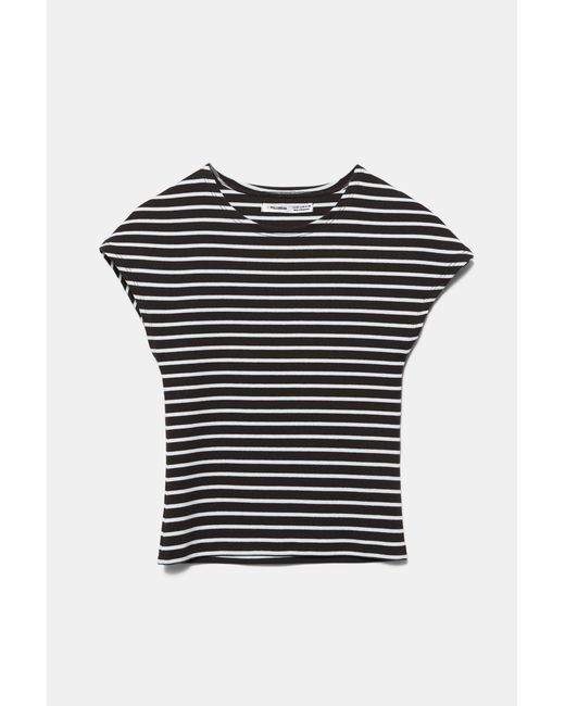Pull&Bear Blue Fitted Short Sleeve T-Shirt