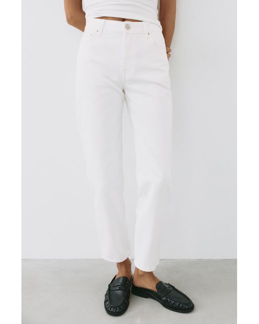 Pull&Bear White High-Waist Mom Jeans