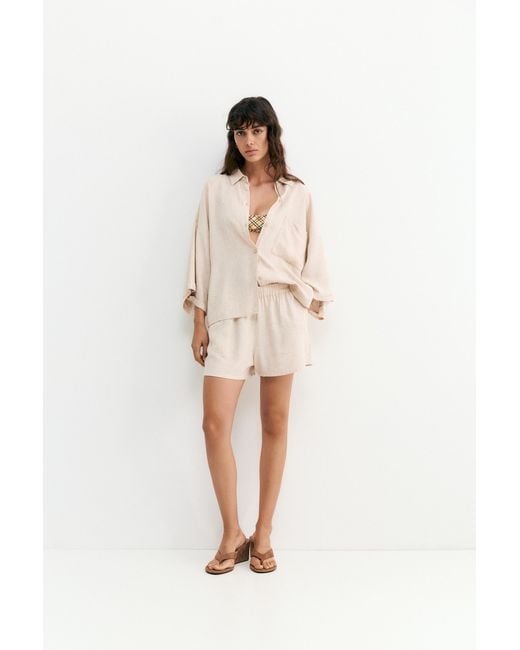 Pull&Bear Multicolor Linen Blend Shirt