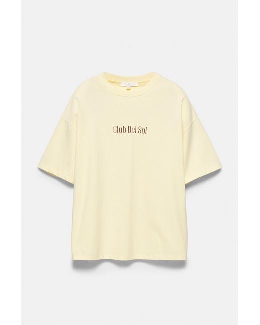 Pull&Bear Natural Oversize Graphic T-Shirt