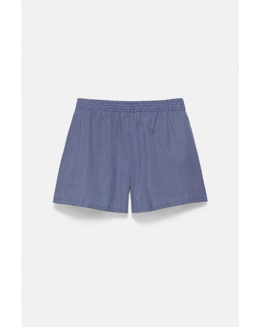 Pull&Bear White Checked Bermuda Shorts
