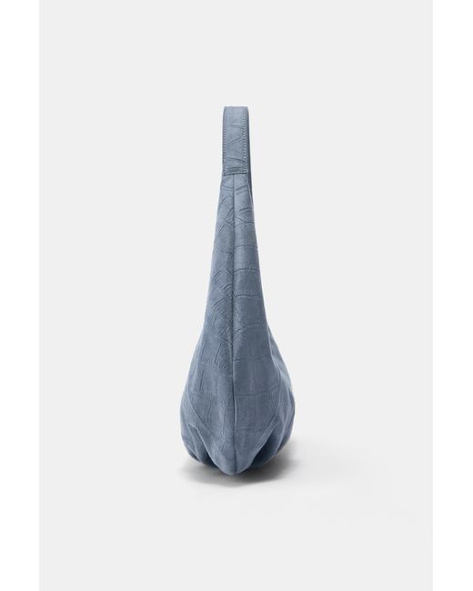 Pull&Bear Blue Schultertasche Mit Textur