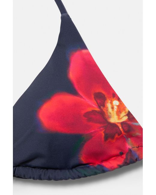 Pull&Bear Blue Floral Triangle Bikini Top