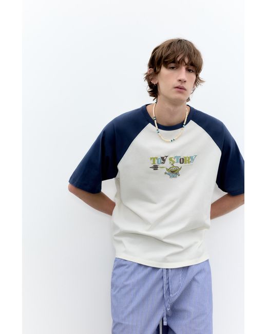 Pull&Bear Blue Toy Story Raglan Sleeve T-Shirt for men