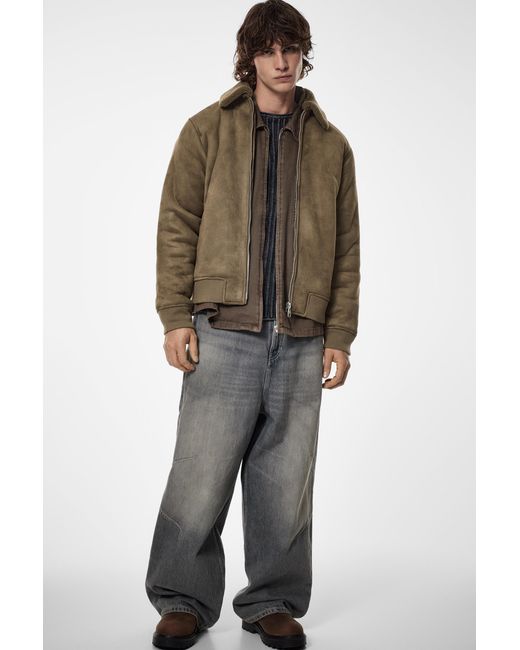 Pull&Bear Brown Combined Double-Faced Jacket for men