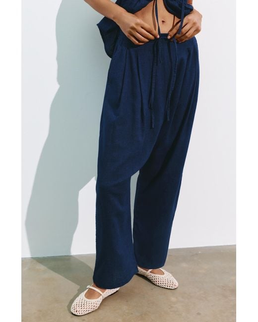 Pull&Bear Blue Fluid Baggy Jeans
