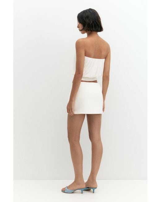 Pull&Bear Brown Strapless Top With Cummerbund Hem