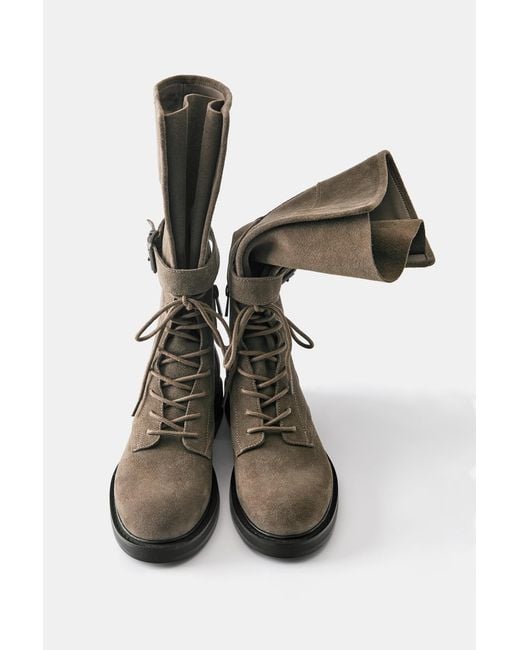 Stivali Bassi Stringati di Pull&Bear in Gray