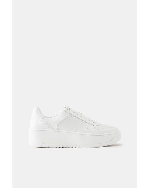 Pull&Bear Blue Platform Trainers With Detail
