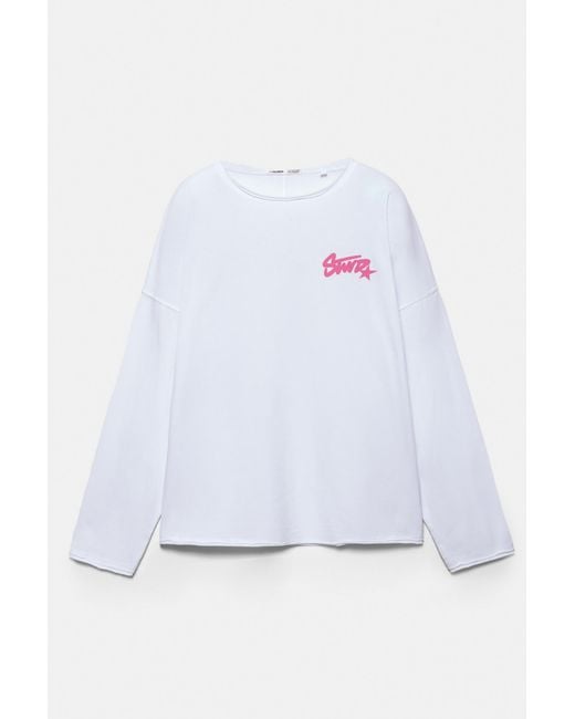 Pull&Bear White Stwd T-Shirt With Seams