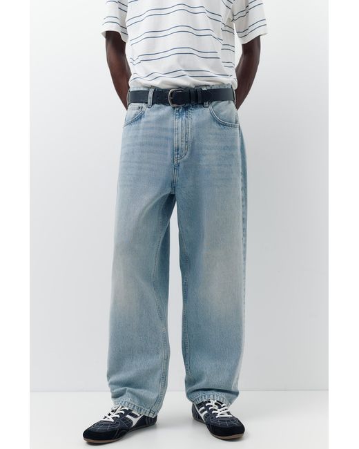 Pull&Bear Blue Baggy Jeans for men
