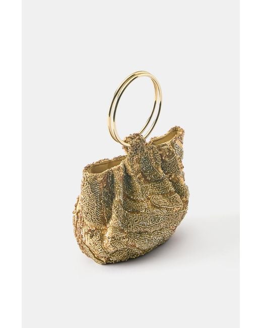 Pull&Bear Metallic Beaded Handbag