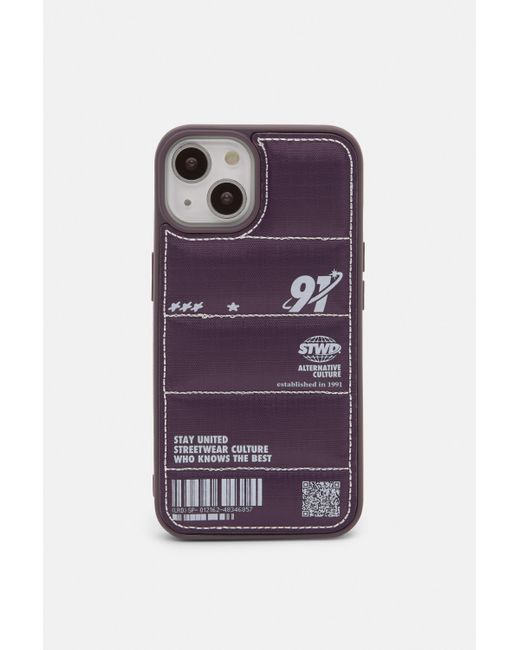 Pull&Bear Purple Quilted Stwd Iphone Case for men