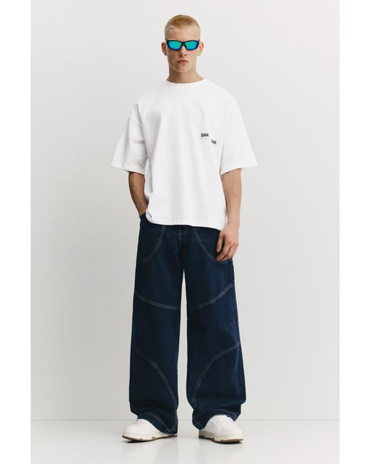 Pull&Bear White Dan Da Dan T-Shirt for men