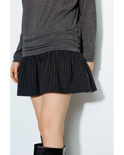 Pull&Bear Gray Combined Checked Short Dress