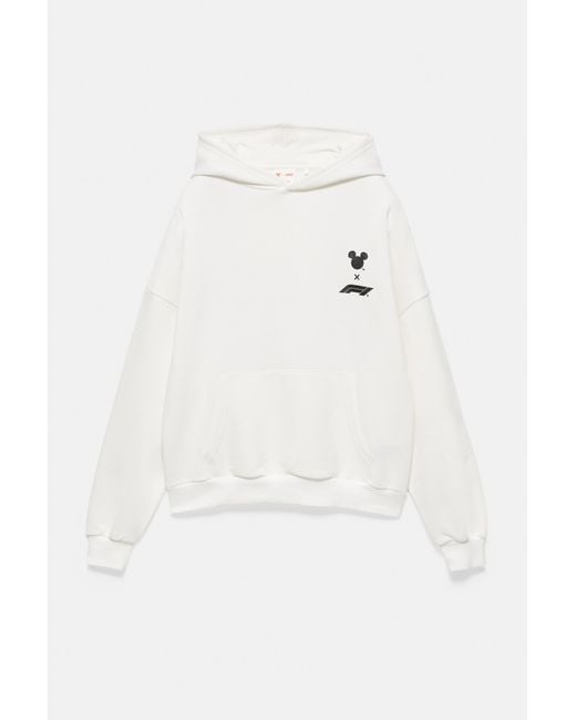 Pull&Bear White Disney X F1 Hoodie