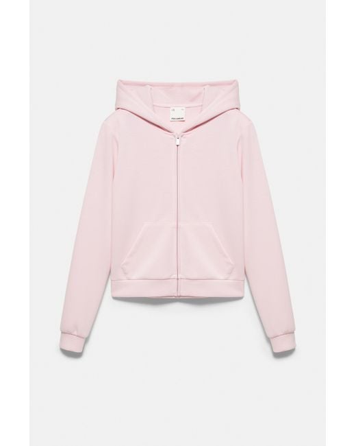 Pull&Bear Pink Zip-Up Hoodie