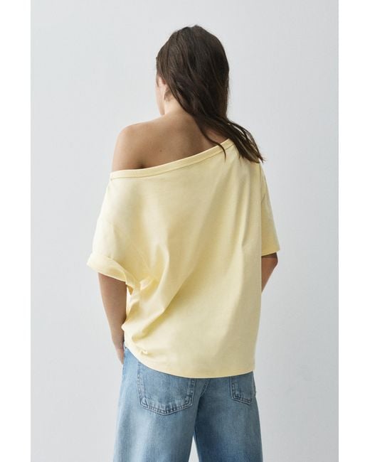 Pull&Bear Blue Asymmetric Short Sleeve T-Shirt