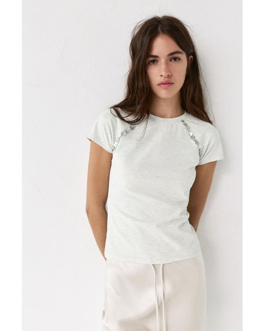 Pull&Bear Multicolor T-Shirt With Button Detail