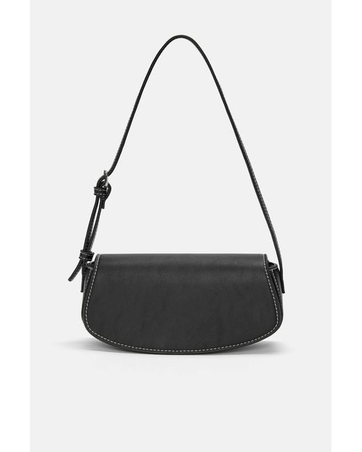 Pull&Bear Black Schultertasche Mit Klappe