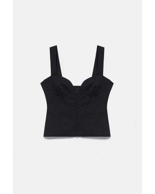 Pull&Bear Gray Strappy Corsetry-Inspired Top