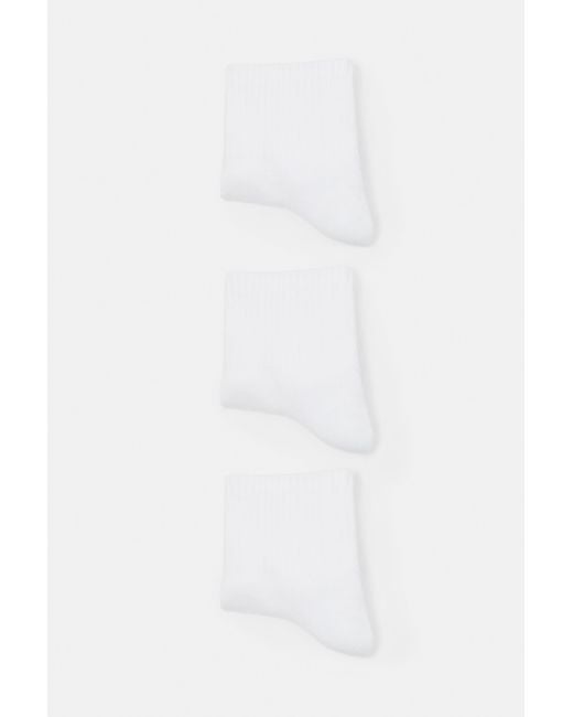 Pull&Bear 3-Pack Halfhoge Sokken in het White voor heren