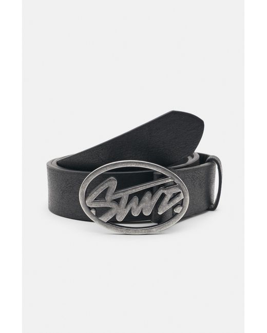 Pull&Bear Black Stwd Leather Effect Belt for men