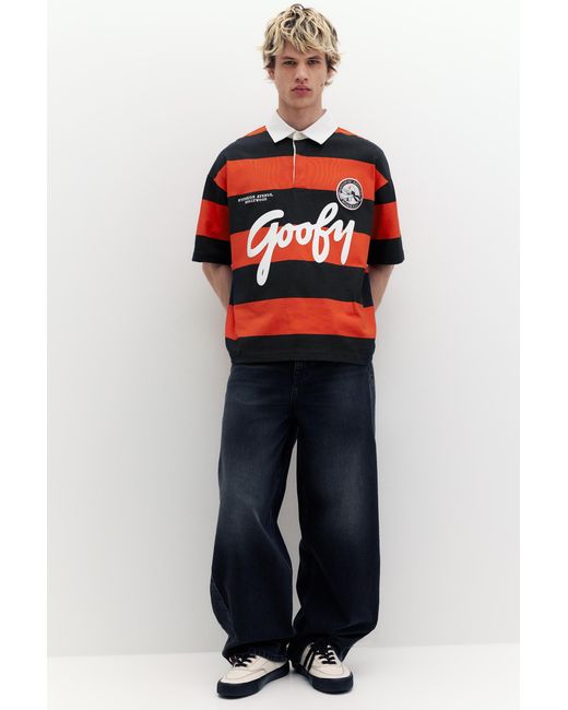 Pull&Bear Red Goofy Polo Shirt for men