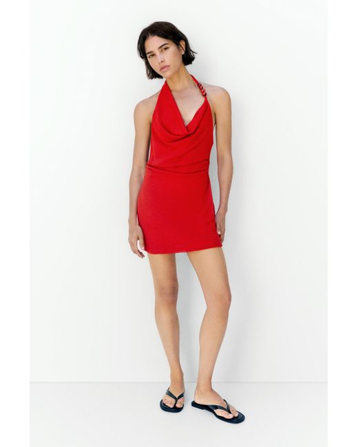 Pull&Bear Red Short Dress