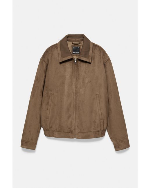 Pull&Bear Jack Van Imitatiesuède in het Brown voor heren