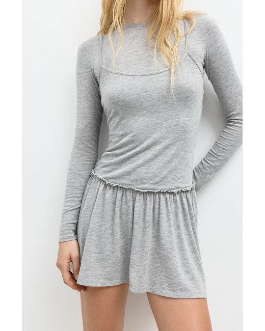 Pull&Bear Gray Double Short Dress