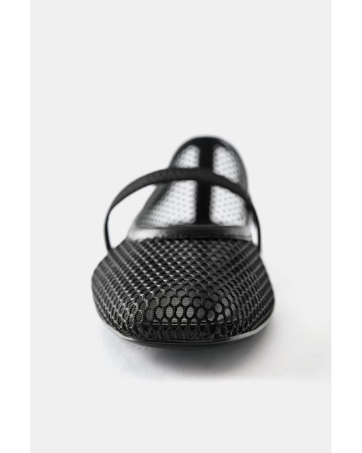 Pull&Bear White Ballerinas Aus Mesh