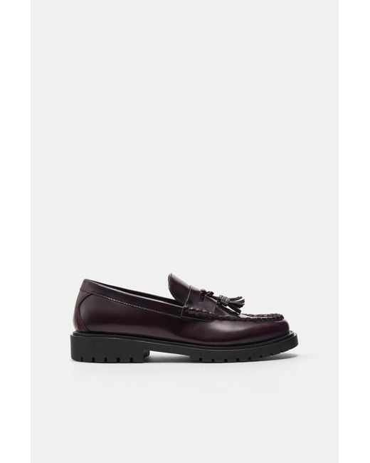 Pull&Bear White Tassel Loafers for men
