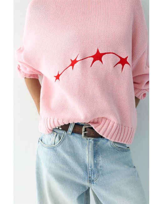 Pull&Bear Pink Star Jumper