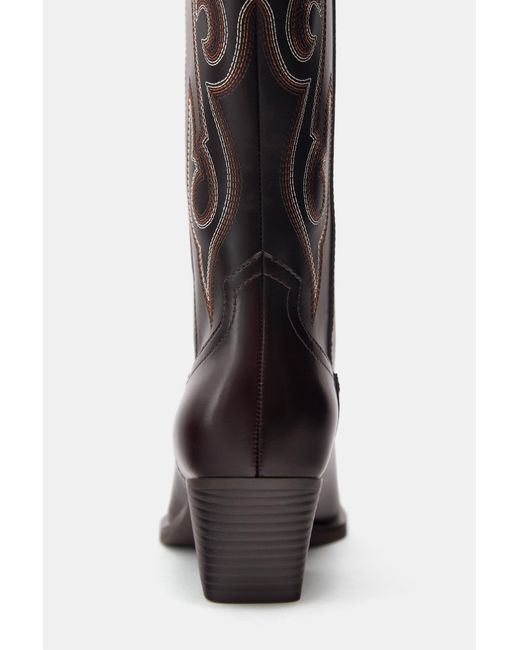 Pull&Bear Black Cowboy-Stiefel
