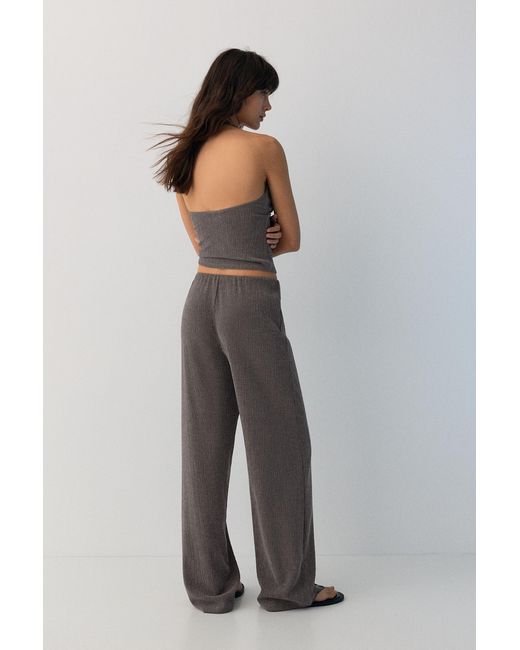 Pull&Bear Brown Halterneck Crepe Top