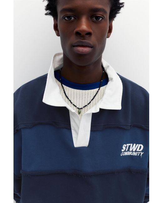 Polo Rayé Stwd Pull&Bear pour homme en coloris Blue