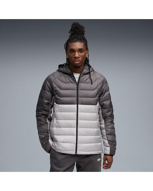 PUMA Gray Packlite Hooded Down Jacket for men