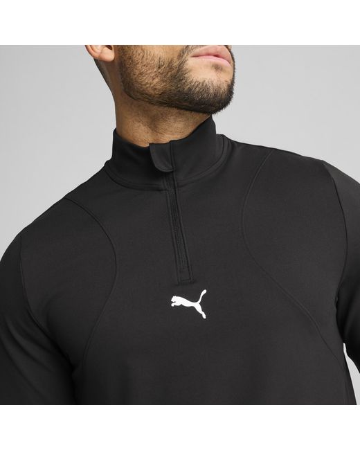 PUMA CLOUDSPUN Jacke mit viertellangem Reißverschluss in Black für Herren