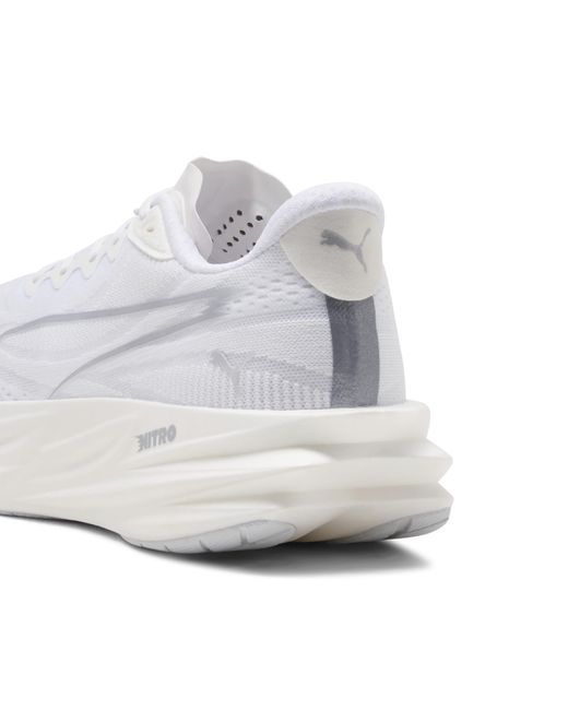 PUMA White Deviate Pure Nitro Running Shoes for men